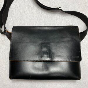 Jack Spade Messenger Bag Black Leather Crossbody